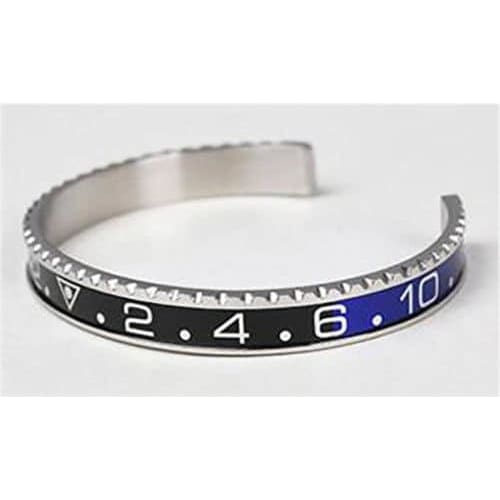 Blue with black Speedometer Bracelet Stainless Steel Cuff Watch Bangle 1 pcs