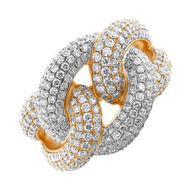 Stunning 18k rose gold micro pave diamond cocktail ring R456L-1, Main view