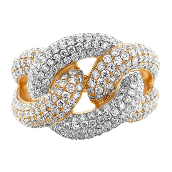 Stunning 18k rose gold micro pave diamond cocktail ring R456L-1