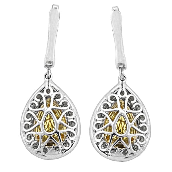 Stunning 18k white gold diamond and citrine earrings EAR-6250, back