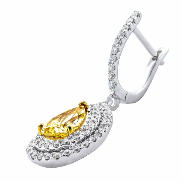 Stunning 18k white gold diamond and citrine earrings EAR-6250, side