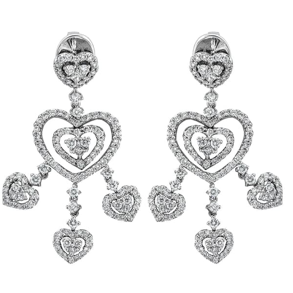 Stunning 18K white gold diamond long earrings EAR-4562701
