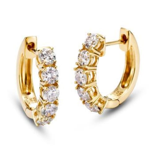 Stunning Diamond hoop Earrings set in 14kt Yellow gold with 