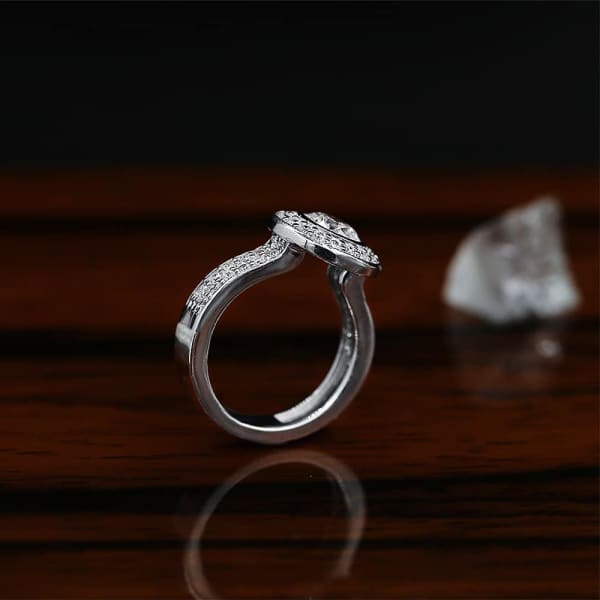 Stunning Halo Engagement Ring With Center 1.35ct. Round Diamond RN-173500, Profile