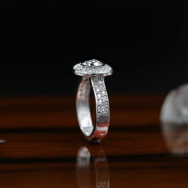 Stunning Halo Engagement Ring With Center 1.35ct. Round Diamond RN-173500, Side edge
