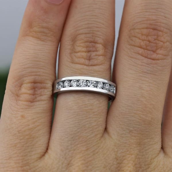 Unique Half-Way Eternity Diamond Ring with 0.60ct of Diamonds B-3115, Ring on a finger