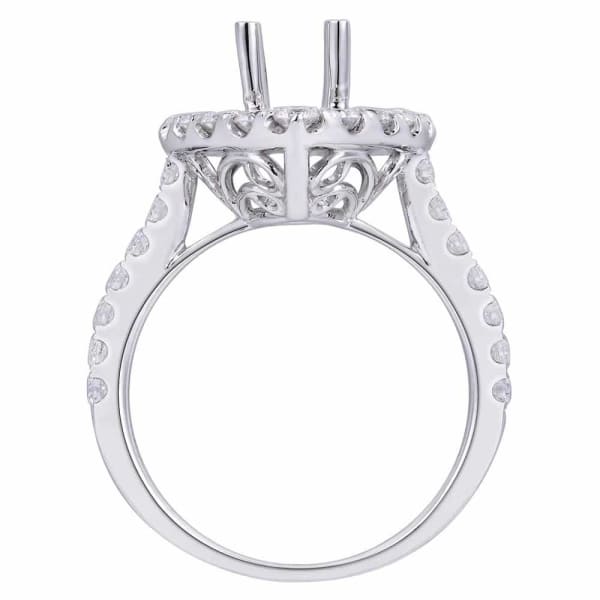 Unique modern halo setting 18k white gold ring with 1.15ctw diamonds KR12471XD400, Profile