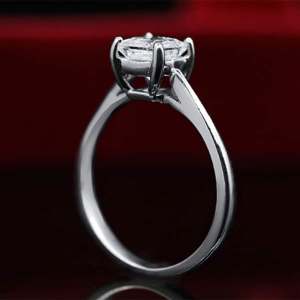 White Gold Engagement Ring with Solitaire 1.01ct Princess Cut Diamond Eng-12500