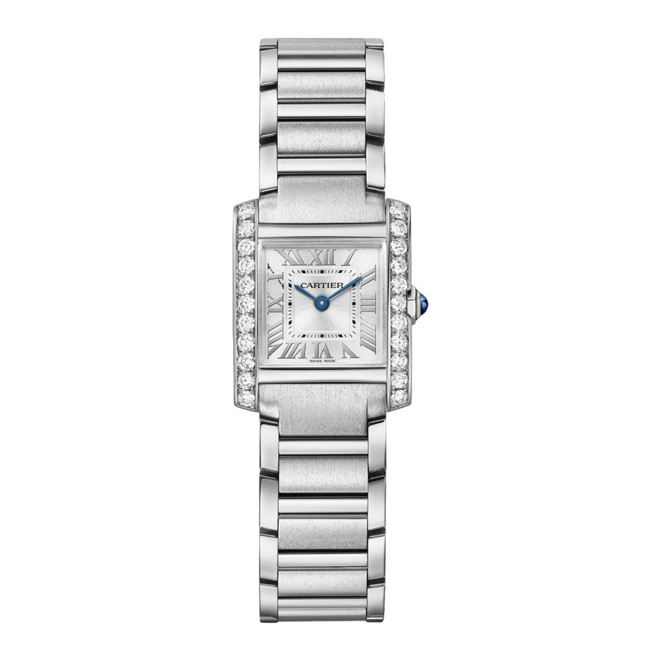Cartier Stainless Steel, white face with a diamond bezel Women\'s Watch Cartier Diamond W62016V3 30 MM Silver-tone Dial Pre-owned main image 3