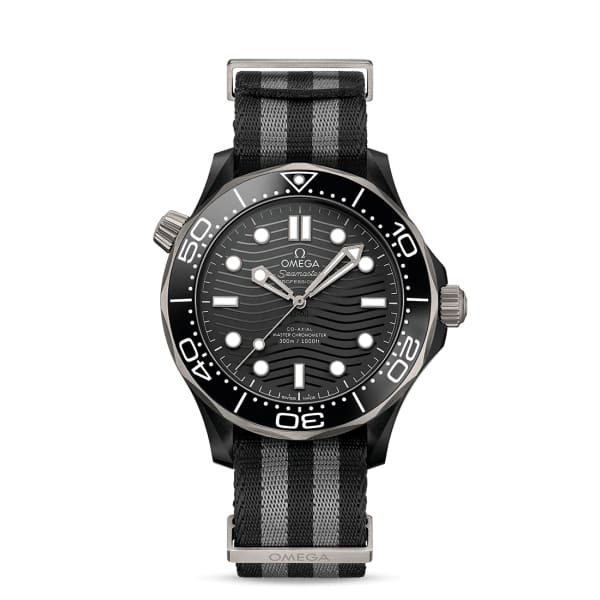 OMEGA NATOストラップ（純正）　seamaster Omega Seamaster 210.92.44.20.01.002 Black Index Dial