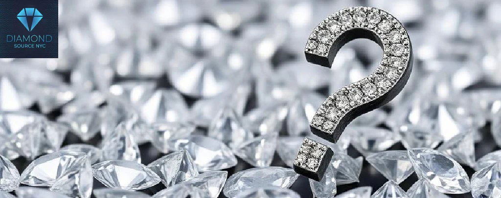 A picture of a diamond surrounded by question marks.