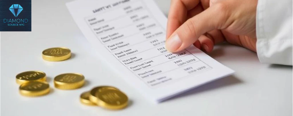 Hand comparing multiple offers for gold, emphasizing key factors for best sale