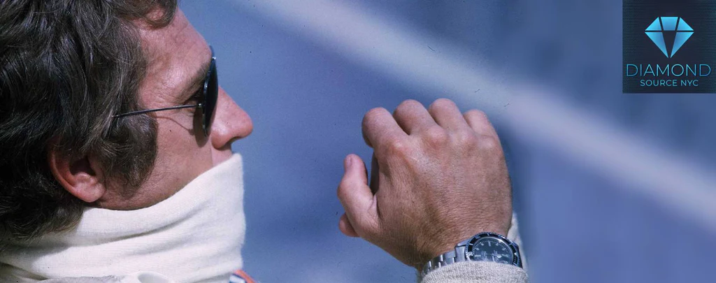 Steve McQueen wearing the Rolex Submariner.