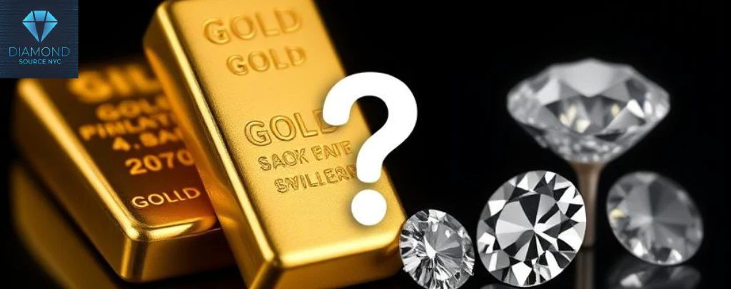 Jeweler weighing gold at a Manhattan pawn shop.